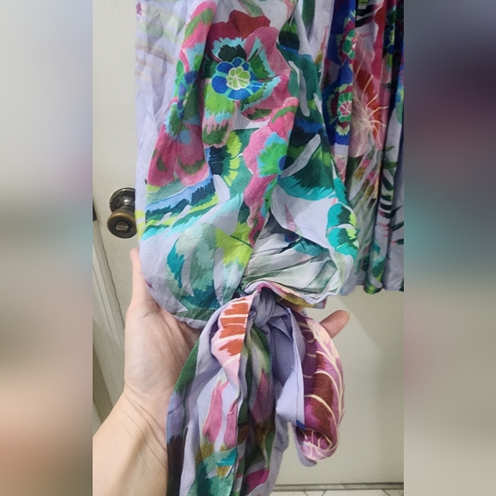Miss June Paris Floral Long Sleeve Dress, Size Small, 100 % Modal - Picture 8 of 11